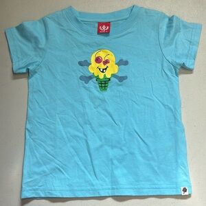 New BBC ICE CREAM TSHIRT SZ 4t logo short sleeve tee blue graphic skull boys